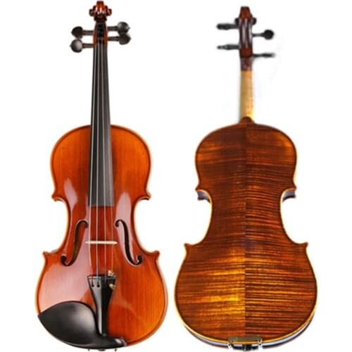 High-end Professional Spirit Varnish Violin Naturally Dried Stripes Maple Handcraft Antique Violino TONGLING Brand