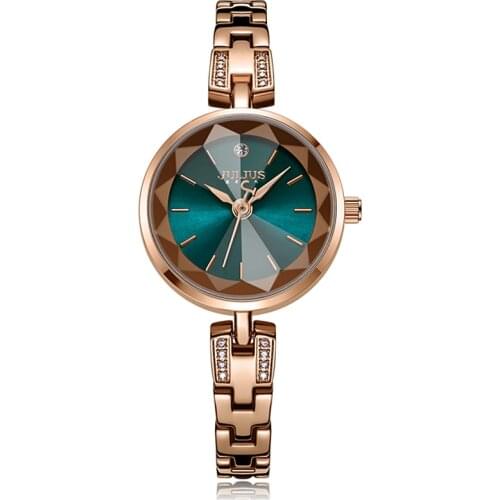 Small Claw-setting Julius Womens Watch Japan Quartz Hour Fine Fashion Woman Clock Chain Bracelet Girls Birthday Gift Box