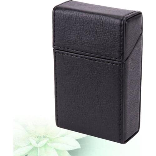 1pc PU Leather Cigarette Case Premium Business Cigarette Box Portable Cigarette Container for Men(Black