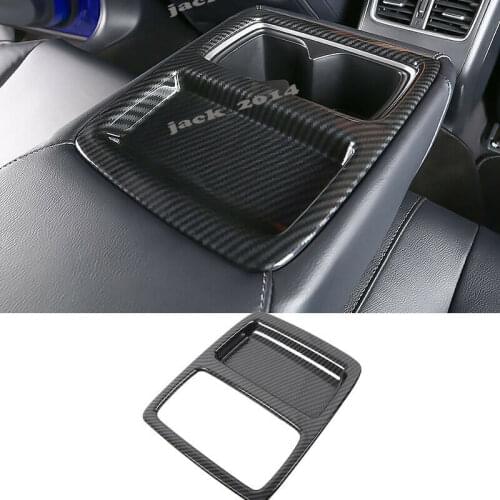 1PCS Carbon Fiber Rear Seat Water Cup Holder Cover Trim For Honda Accord 2018 10th