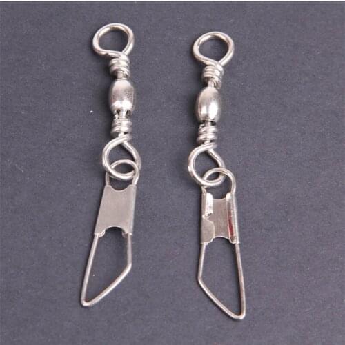 20PCS/Lot 1#-12# Fishing Swivel Barrel Swivels With Snap FishHook Lure Connector Terminal Fishing Tackle Shop