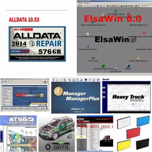2021hot Auto repair Alldata software 1TB USB HDD Harddisk Alldata 10.53 Mit//chell od5 2015V Vivid workshop data ElsaWin 6.0data