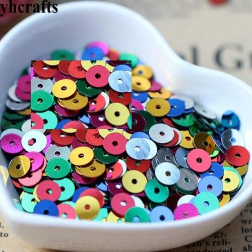 25gram/Lot.Mini 6mm flat round sequins Craft material Kindergarten crafts Creative activity items Color learning Make your own