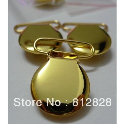 25pcs 1" 25mm Gold Color Round Suspender Clips Rack Plating