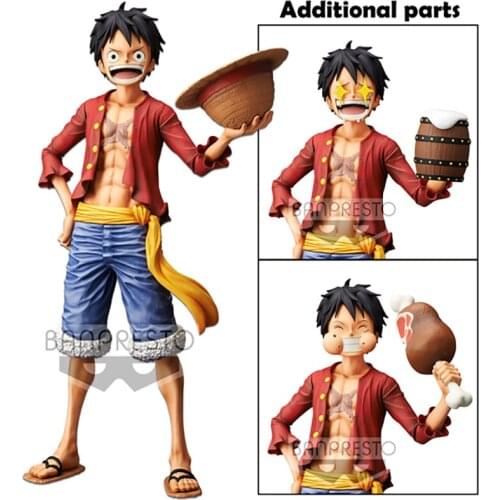 28cm Anime One Piece Monkey D. Luffy Grandista The Grandline Men Luffy Grandista Nero PVC Action Figure Toys Original Banpresto