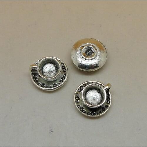 ALYMMO 8Pcs/lot Vintage Coffee Cups Charms 14x14mm Tableware Charms Handmade Jewelry Findings