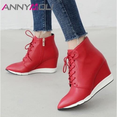 ANNYMOLI Women's Wedge Ankle Boots