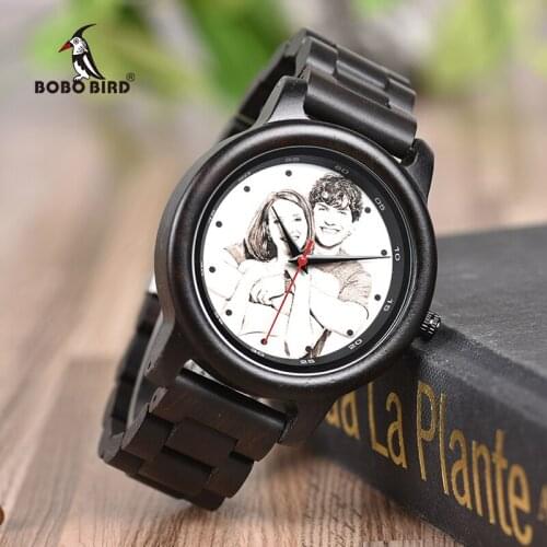 Reloj masculino BOBO BIRD Wood Women Men Watches 2020 luxury Quartz Male Watch Timepiece Print Photo Logo Customized zegarek