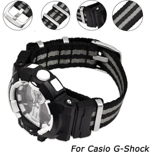Gosear 3-Ring Adjustable Nylon Replacement Watch Strap Band for Casio G-Shock GA-110/100/120/150/200 DW-5600 Watch Accessories