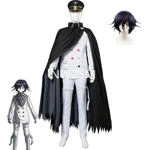 Game Danganronpa V3 Kokichi Oma Cosplay Costume President Zentai Full Set Uniforms Scarf Cloak