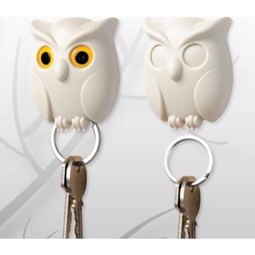 2020 Home Decor Magnetic Keychains Black Night Owl Attraction Key Hook Magnetic Wall Key Holder Magnets Keep Keychains
