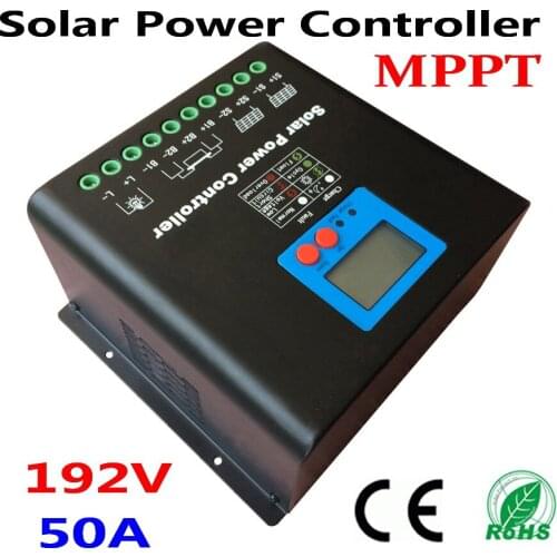 50A 60A 192V MPP Solar Charge Controller with LED&LCD Display, Auto-Identification Voltage,MCU design with excellent performance