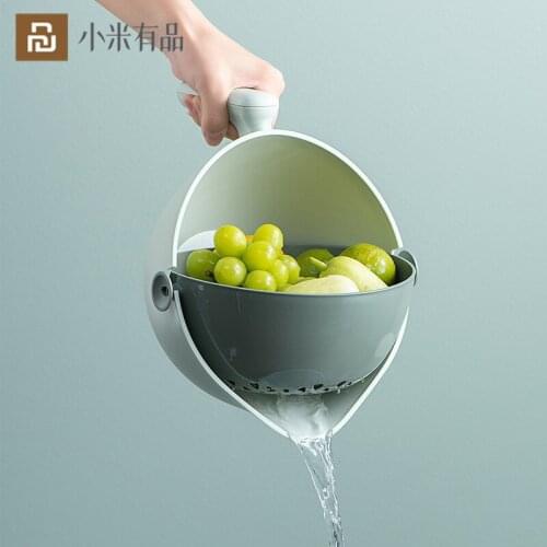 Youpin kitchen Double Layer Fruit Drain Basket Vegetable Washing Storage Drain Basket Bowl Fruit Vegetable Cleaning Storage Tool