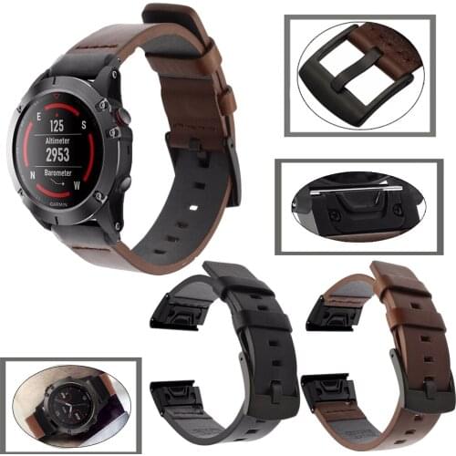 Leather Watch band For Garmin Fenix 5S 5X 5 Plus 6 6X 6S Pro S60 3HR 935 945 MK1 Wristband Quick Release smart watch Accessories