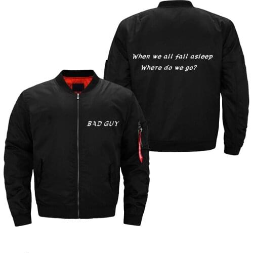 Bomber Jacket pilot jackets male padded coat Bad Guy Spring Autumn thin Coat fashion Print logo customized Midfielder dropship