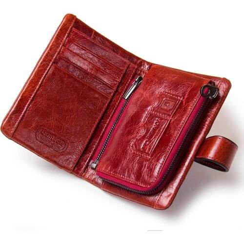 HOT!!! Genuine Leather Women Wallet Female Small Card Holder Money Bag Lady Perse For Girls Coin Purse Portomonee Rfid Walet