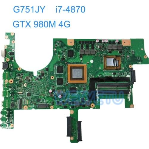 ROG G751JY GTX 980M/4GB/I7-4870HQ Laptop motherboard for asus ROG G751 G751J G751JY G751JT G751JS notebook motherboard Rev 2.5
