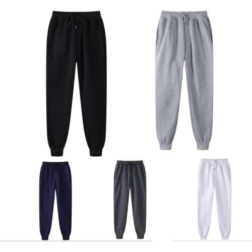 Pantsuits Men and Women Winter Casual Pants Korean Fashion Jogging Autumn Black White Sport Pants Solid Color Daily Sweatpants