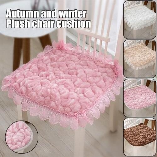Soft Seat Cushion Home Dining Chair Sofa Pad Winter Warm Exquisite Non-slip Plush Mat for Coffee Shop Hotel and Office