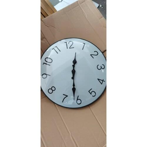 Arched glass digital convex glass wall clock circular bedroom living room aluminum new time clock and watch big digital wall