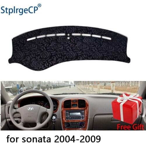Rose Pattern Non-slip Car Dashboard Cover Dash Mat Pad DashMat ANti-UV Car Sticker for Hyundai Sonata Sonica 2004-09 Car Styling