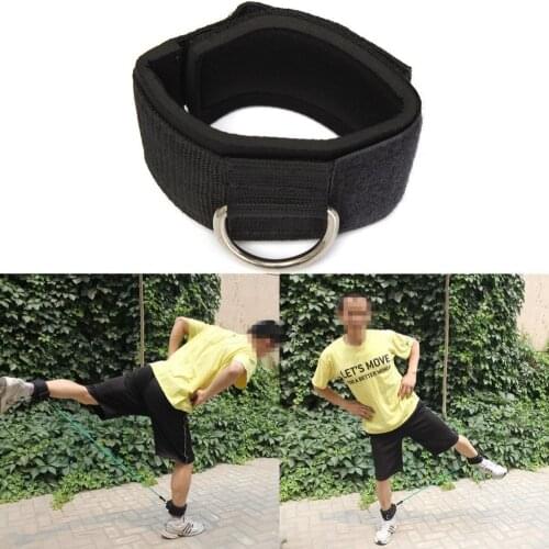 New Fitness Gym Ankle Strap D-ring Thigh Leg Pulley Lifting Cable Exercise Attachment Padded Black