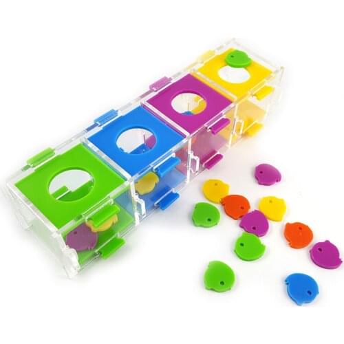 Pet Bird Intelligence Development Parrot Training Toys Color Separation Coin Box Count Color Recognition
