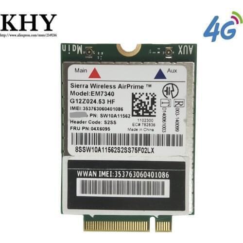 Original EM7340 4G LTE/HSPA+ Wireless Module ThinkPad X1 Tablet 1st Gen ThinkPad 10 (20E3, 20E4) Helix (20CG, 20CH)FRU 04X6095