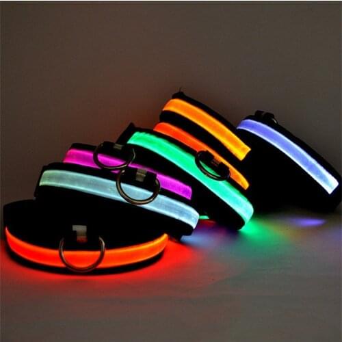 Pet Dog Collar LED Luminous Cat Collars Dog Flashing Light collar Glow Necklace Nylon Safety Dog accessories for small puppy dog