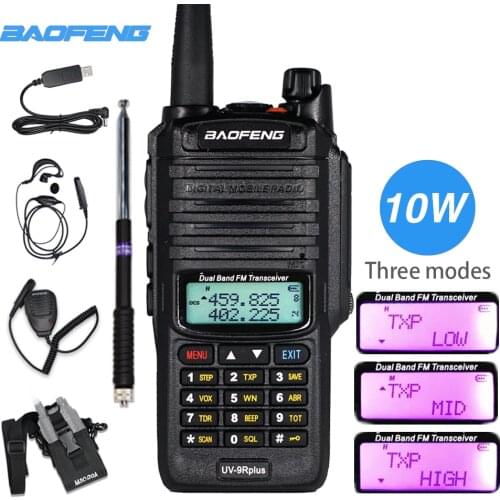 Baofeng UV-9R Plus Walkie Talkie 10W High Power Two Way Radio Waterproof UV9R Dual Band VHF UHF CB Ham Amateur Radio Transceiver
