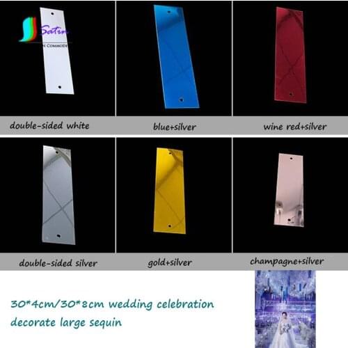 Festival Party Wedding Celebration Decorate Super Large 30x4cm,30x8cm Colorful Hang Condole Top Curtain Big Sequins 75PCS A0221L