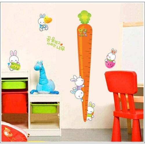 Radish growth chart wall stickers kids classroom decor AY7079 diy removable vinyl art decals home decorations wallpaper