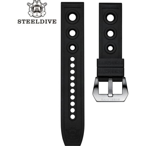 STEELDIVE Brand Rubber Strap 20mm 22mm Replacement Watch bands Automatic Watch Bracelets Steel Buckle Dive Watches Strap