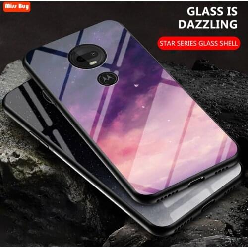Luxury Starry sky Tempered Glass Case For Moto G8 G7 Power G7Play E6 G6 Play G5S E5 Plus One Zoom Cover Soft edge Bumper Shell