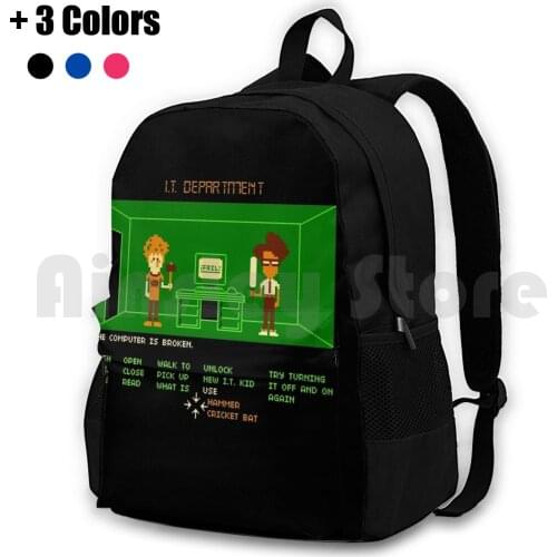 Maniac It Department Outdoor Hiking Backpack Waterproof Camping Travel Pc Gaming Nes Roy Moss Old School Video Games It Crowd