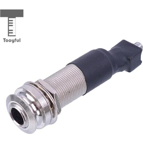 Tooyful Durable Metal Cylinder Guitar EQ Piezo Pickup Endpin 6.35mm(1/4inch) Jack Socket