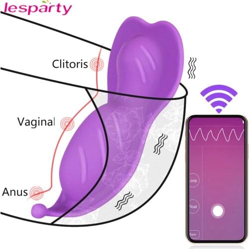 Bluetooth Butterfly Wearable Dildo Vibrator for Women Wireless APP Remote Control Vibrating Panties Sex toys for Couple Sex Shop
