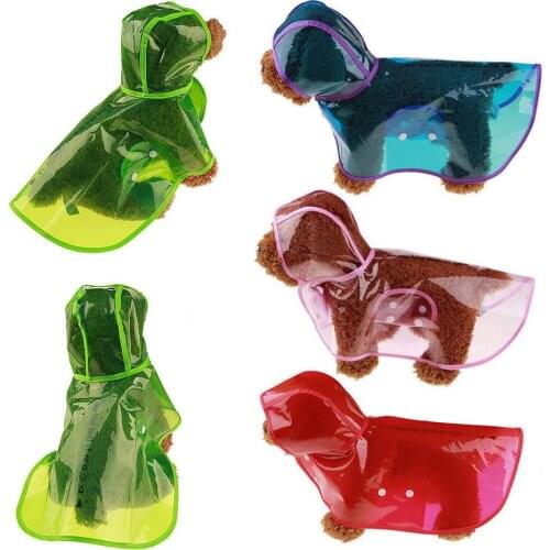 Waterproof Transparent Raincoats Pet Dog Cat Raincoat Jacket Rainwear Buttons Hooded Coat Dog Clothes Pet Accessories