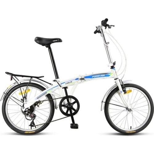 High carbon steel Folding Bicycle Adult Ultra-light Portable 20-inch Variable Speed Small Wheel