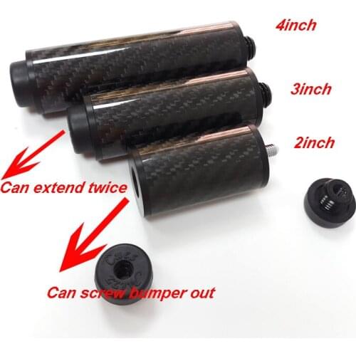 Xmlivet Billiards Pool cue extensions can extend twice 2/3/4inch optional black carbon cue extender for Mezz cue