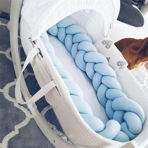 1M/2M Baby Handmade Nodic Knot Newborn Bed Bumper Long Knotted Braid Pillow Baby Bed Bumper Knot Crib Infant Room Decor