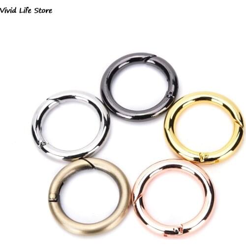 1PCS 28mm Spring O Ring,bag Hook,Round Carabiner Snap Clip Trigger Spring Keyring Buckle,O Ring For Bags,DIY Bag Accessories