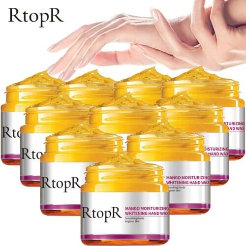 10PCS Mango Moisturizing Hand Mask Wax Whitening Skin Care Exfoliating Calluses Anti-Aging Treatment Rough Hands Care 50g