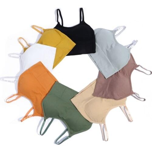 2020 new arrival fashion simple solid color student thread underwear bra beauty back bra tube top sports lingerie