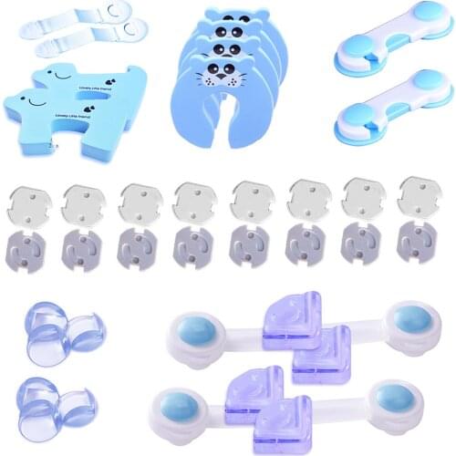 38pcs Baby Safety Baby Proof Set Kids Child Safety Locks Baby Security Outlet Plugs Corner Protectors Thickened Door Stopper