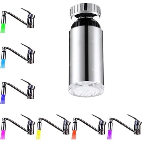 7 Colors LED Water Faucet Light Changing Glow Shower Head Kitchen Tap Aerators
