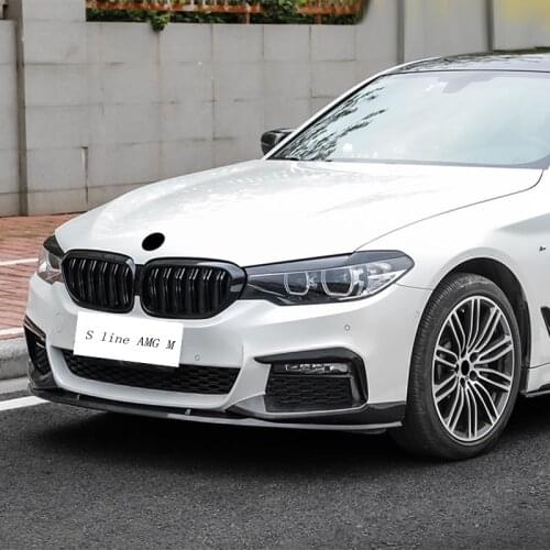 Car Styling Carbon fiber Front Fog Lamp Light Grille Lip Splitters Bumper Spoiler Stickers For BMW 5 Series G30 G38 Accessories