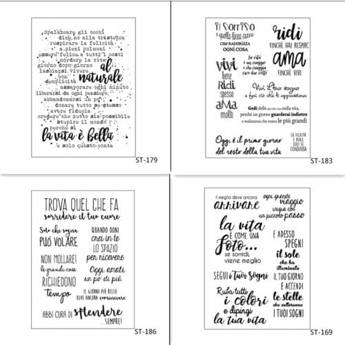 AZSG Italian Clear Stamps For Scrapbook DIY Photo Cards Account Rubber Stamp Finished Transparent Chapter Size 11*16cm