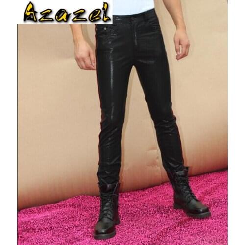 Free shipping 2020 Mens New style leather pants Men slim simple fashion pants Solid colors professional custom trousers 29-39