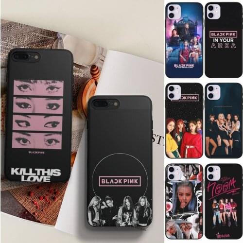 Black LISA Pink Lpop Phone Case Fundas Shell Cover For Iphone 6 6s 7 8 Plus Xr X Xs 11 12 13 Mini Pro Max